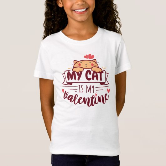 Mijn kat is mijn Valentijn Funny Anti-V-day Quote  T-shirt (Voorkant)