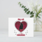 Mijn kat is mijn Valentijn | grappig valentijnscad Briefkaart (Staand voorkant)