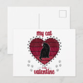 Mijn kat is mijn Valentijn | grappig valentijnscad Briefkaart (Voorkant / Achterkant)