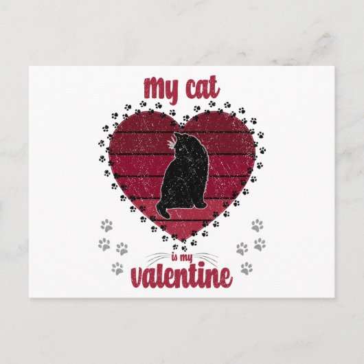 Mijn kat is mijn Valentijn | grappig valentijnscad Briefkaart (Voorkant)
