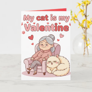 Mijn kat is mijn Valentijn! Grappige Valentijnsdag Kaart