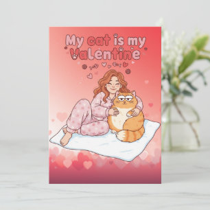 Mijn kat is mijn Valentijn! Grappige Valentijnsdag Kaart