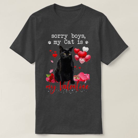 Mijn kat is mijn Valentijn K T-shirt (Design voorkant)