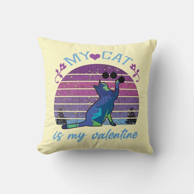 mijn kat is mijn valentijn, kat is mijn valentijn kussen (Voorkant)