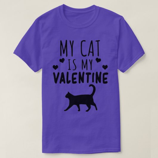 Mijn kat is mijn Valentijn Kitten Lover Heart V T-shirt (Design voorkant)