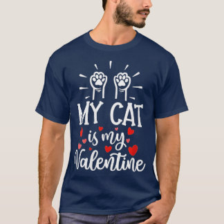 Mijn kat is mijn Valentijn Kitten Lover Heart V T-shirt