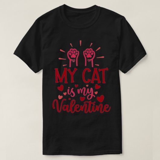 Mijn kat is mijn Valentijn Kitten Lover Heart Vale T-shirt (Design voorkant)