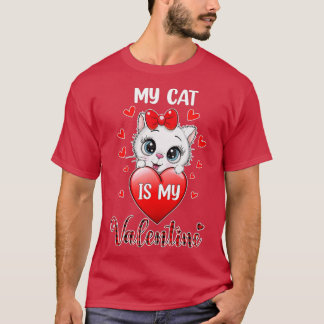 Mijn kat is mijn Valentijn Kitten Lover Heart Vale T-shirt