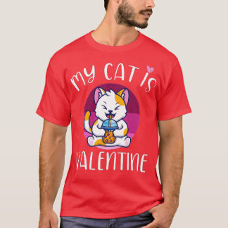 Mijn kat is mijn Valentijn Kitten Lover Heart Vale T-shirt