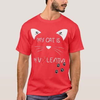 Mijn kat is mijn Valentijn Kitten Lover Heart Vale T-shirt