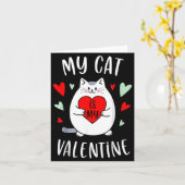 Mijn kat is mijn Valentijn Kittenliefhebber Hart V Kaart (Gele Bloem)