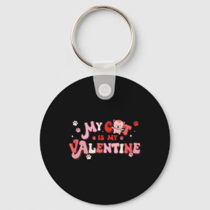 Mijn kat is mijn Valentijn Kittenliefhebber Kawaii Sleutelhanger
