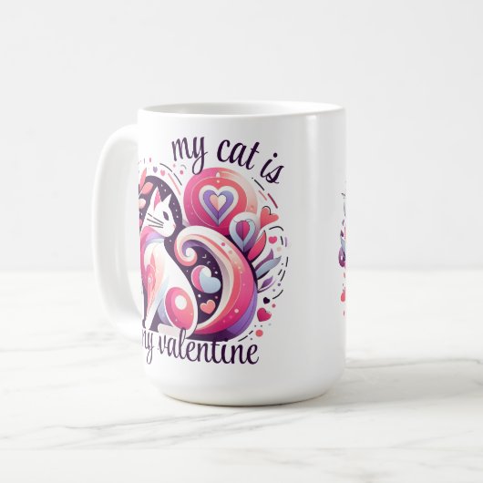 Mijn kat is mijn Valentijn Koffiemok (Voorkant links)