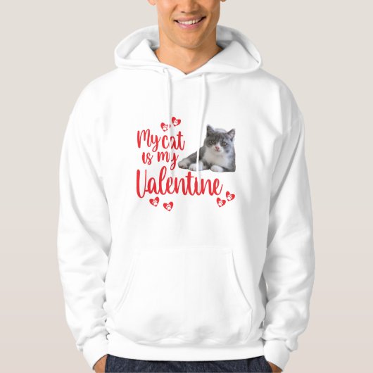 "Mijn kat is mijn Valentijn" mannen Hoodie (Voorkant)