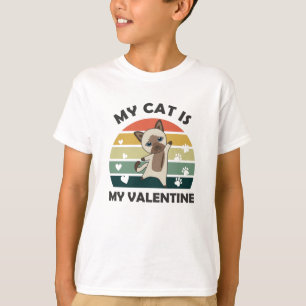 Mijn kat is mijn Valentijn met  siamese kat T-shirt