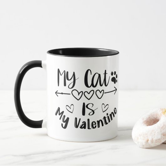 Mijn kat is mijn Valentijn Mok (Met donut)