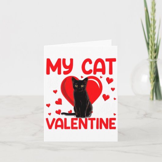 Mijn kat is mijn Valentijn Paw Heart Kat Eigenaar  Kaart (Voorkant)