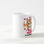 Mijn kat is mijn Valentijn Schattige grappig Koffiemok (Voorkant rechts)