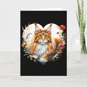 Mijn kat is mijn Valentijn Schattige oranje Maine  Kaart