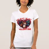 Mijn kat is mijn Valentijn Schattigee Valentijnsda T-shirt (Voorkant)