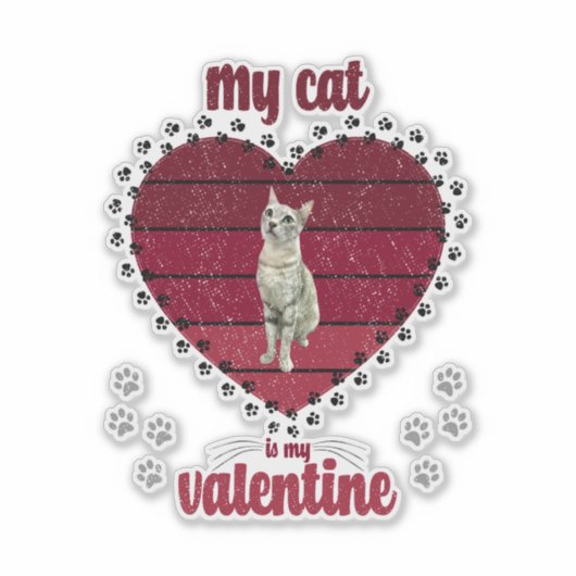 Mijn kat is mijn Valentijn Sticker (Voorkant)