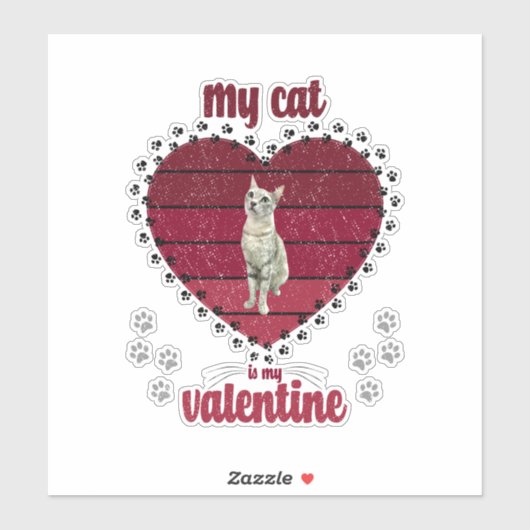 Mijn kat is mijn Valentijn Sticker (Vel)