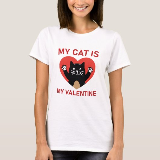 Mijn kat is mijn Valentijn T-shirt (Voorkant)