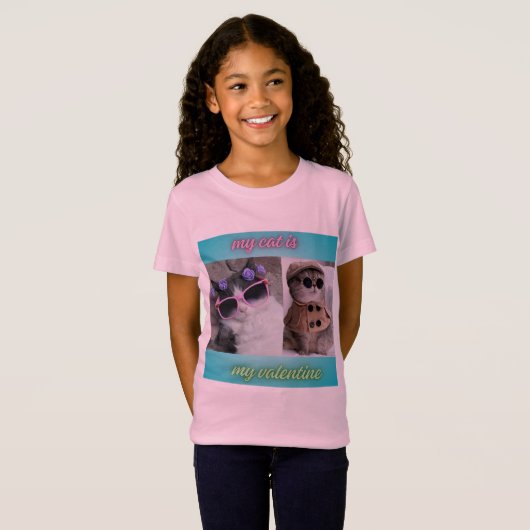 mijn kat is mijn valentijn t-shirt (Voorkant volledig)