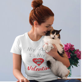 Mijn kat is mijn Valentijn T-shirt
