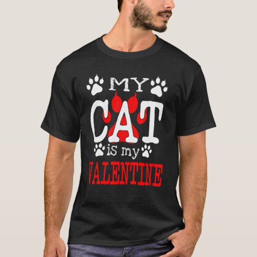 Mijn kat is mijn Valentijn T-shirt (Voorkant)