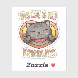 Mijn kat is mijn Valentijn Tabby Cat Sticker
