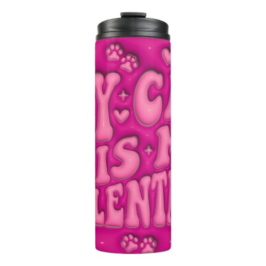 Mijn kat is mijn Valentijn Thermosbeker (Voorkant)