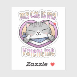 Mijn kat is mijn Valentijn Tuxedo Cat Sticker