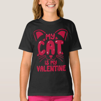 Mijn kat is mijn Valentijn Valentijnsdag 2023 Cade T-shirt