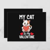 Mijn kat is mijn Valentijnsdag grappige huisdieren Briefkaart (Voorkant / Achterkant)