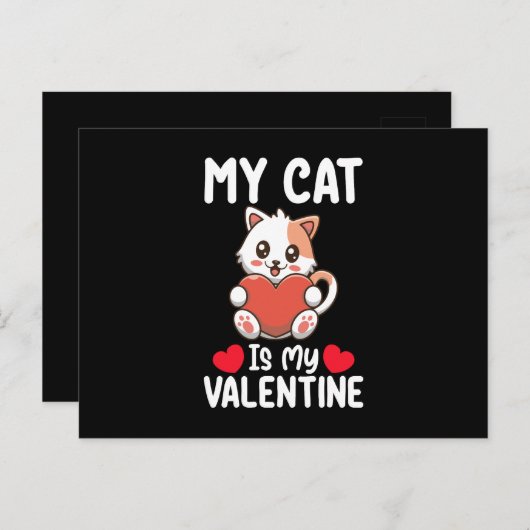 Mijn kat is mijn Valentijnsdag grappige huisdieren Briefkaart (Voorkant / Achterkant)
