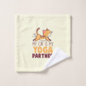 Mijn kat is mijn yoga partner - Stretching Cat Bad Handdoek (Wasdoekje)