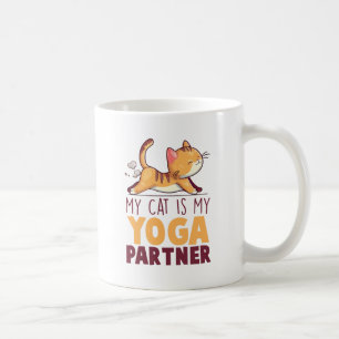 Mijn kat is mijn yoga partner - Stretching Cat Koffiemok