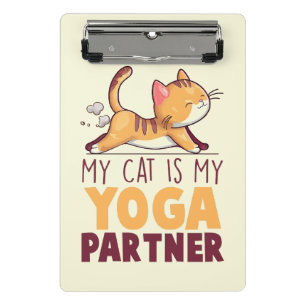 Mijn kat is mijn yoga partner - Stretching Cat Mini Klembord