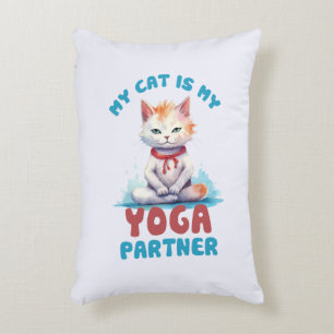 Mijn kat is mijn yogapartner - Schattige mediteren Accent Kussen