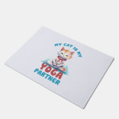 Mijn kat is mijn yogapartner - Schattige mediteren Deurmat (Schuin)