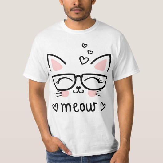 Mijn kat is schattig MEOW T-shirt (Voorkant)
