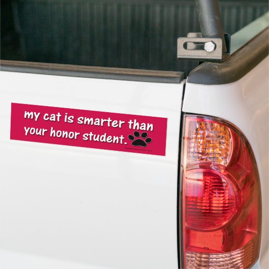 Mijn kat is slimmer dan.... bumpersticker (Op Truck)