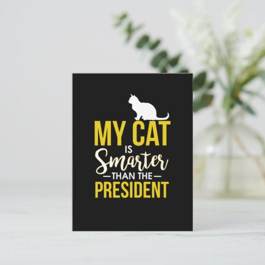 Mijn kat is slimmer dan het President Briefkaart (Staand voorkant)