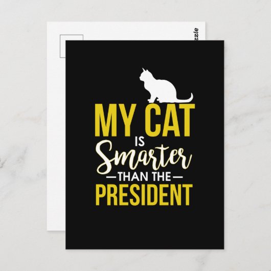 Mijn kat is slimmer dan het President Briefkaart (Voorkant / Achterkant)