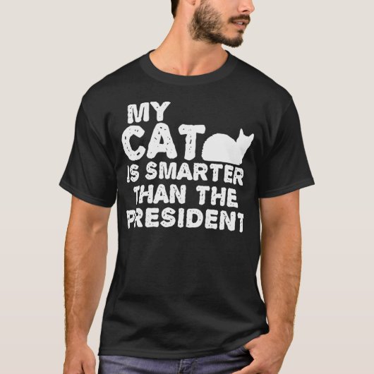 Mijn kat is slimmer dan het President T-shirt (Voorkant)