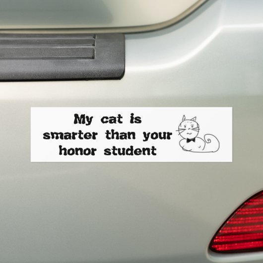 Mijn kat is slimmer dan je eer bumpersticker (Op auto)