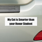 Mijn kat is slimmer dan je eervolle student bumpersticker (Op auto)