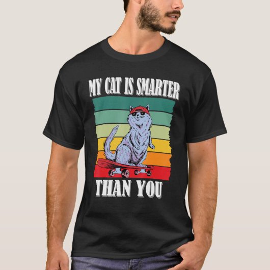 Mijn kat is slimmer dan jij, grappige kat meme_5 t-shirt (Voorkant)