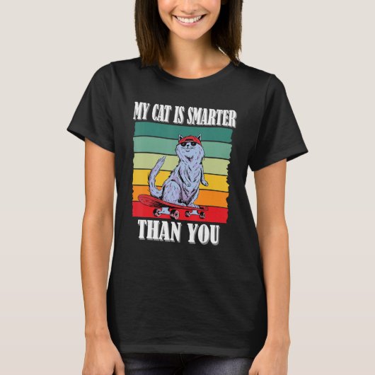 Mijn kat is slimmer dan jij, grappige kat meme_5 t-shirt (Voorkant)